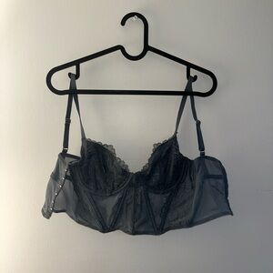 Gilly Hicks Gray Lace Bra/Corset with Underwire Support
